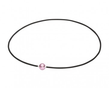 Extreme METAX Halskette Mirror Ball Light Pink/Silber 40cm