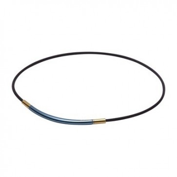 METAX Wire Extreme  Halskette Rund, Blau/Silber, 50 cm