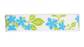 Sport  Armband S-Blumen,  Weiss / Blau, 15 cm