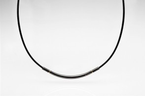 METAX Halskette Rund, Schwarz/Gold 40 cm