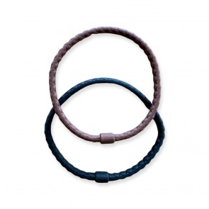 Sport-Armband Leather Touch, 2pcs schwarz&braun 17cm