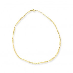 Limitiert Titan Halskette Chain Twist, 40+5cm, Ø 0.5cm, Gold