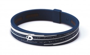 Armband_ S_SLASH LINE_ Navy/Weiss_1