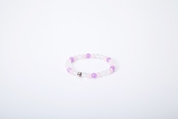 Bracelet Phiten quartz rose & améthyste 15.5 cm