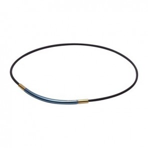 Collier METAX rond, argenté/noir , 50 cm