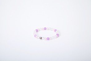 Bracciale Phiten quarzo rosa e ametista 15.5 cm