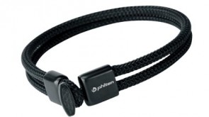 Braccialetto Phiten Rakuwa X100, argento carbonio, 17 cm